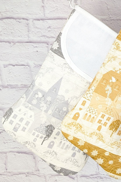 Blank Silver Village Christmas Stocking (Charles Style)