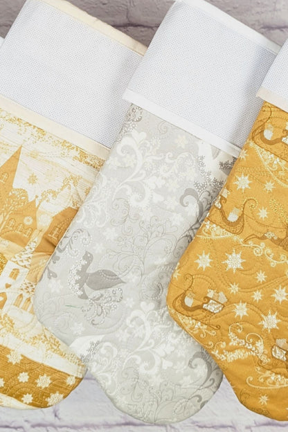 Blank Cross Stitch Silver Doves Christmas Stocking (Original Style)