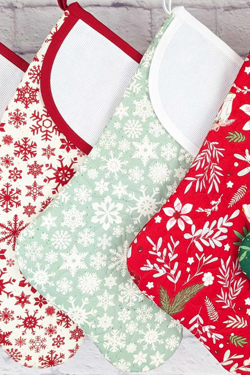 Blank Sage Snowflakes Holiday Stocking (Charles Style)