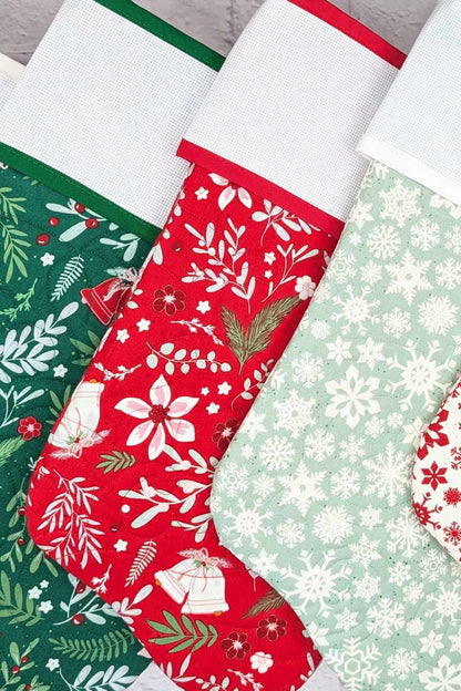 Blank Cross Stitch Red Holly Christmas Stocking (Original Style)