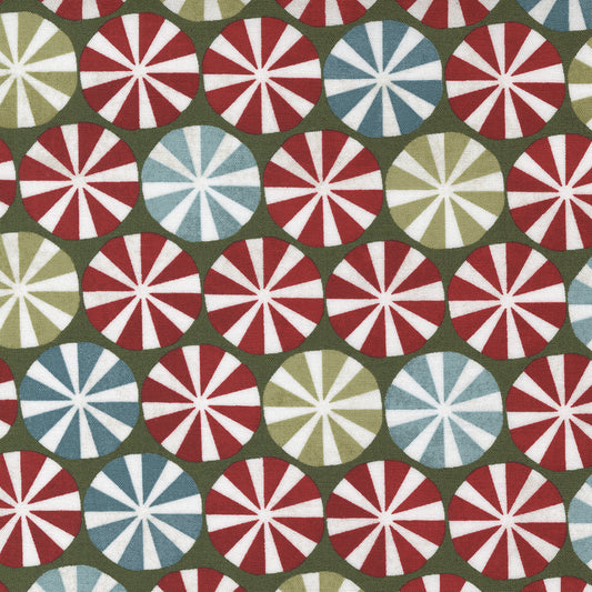 Christmas Stocking with Blank Cross Stitchable Aida Cuff | Quilted and Fully Lined - Peppermint Bark Peppermints Green