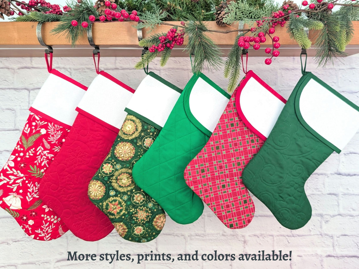 Blank White Nutcracker Scandi Christmas Stocking with Cross Stitchable Cuff - Curved Style