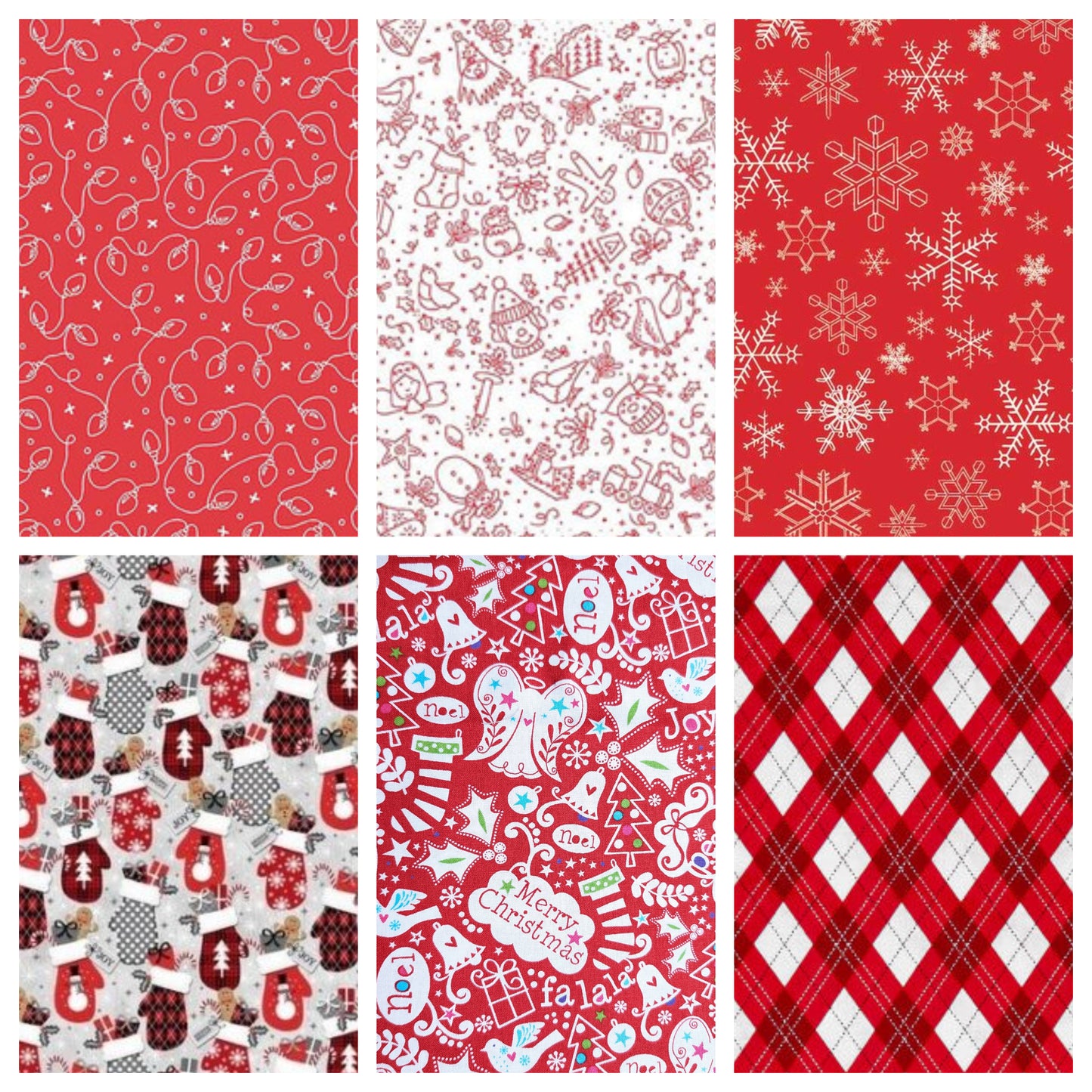 Christmas Stocking with Blank Cross Stitchable Aida Cuff | Quilted and Fully Lined - Scandi Mixed Motifs Red