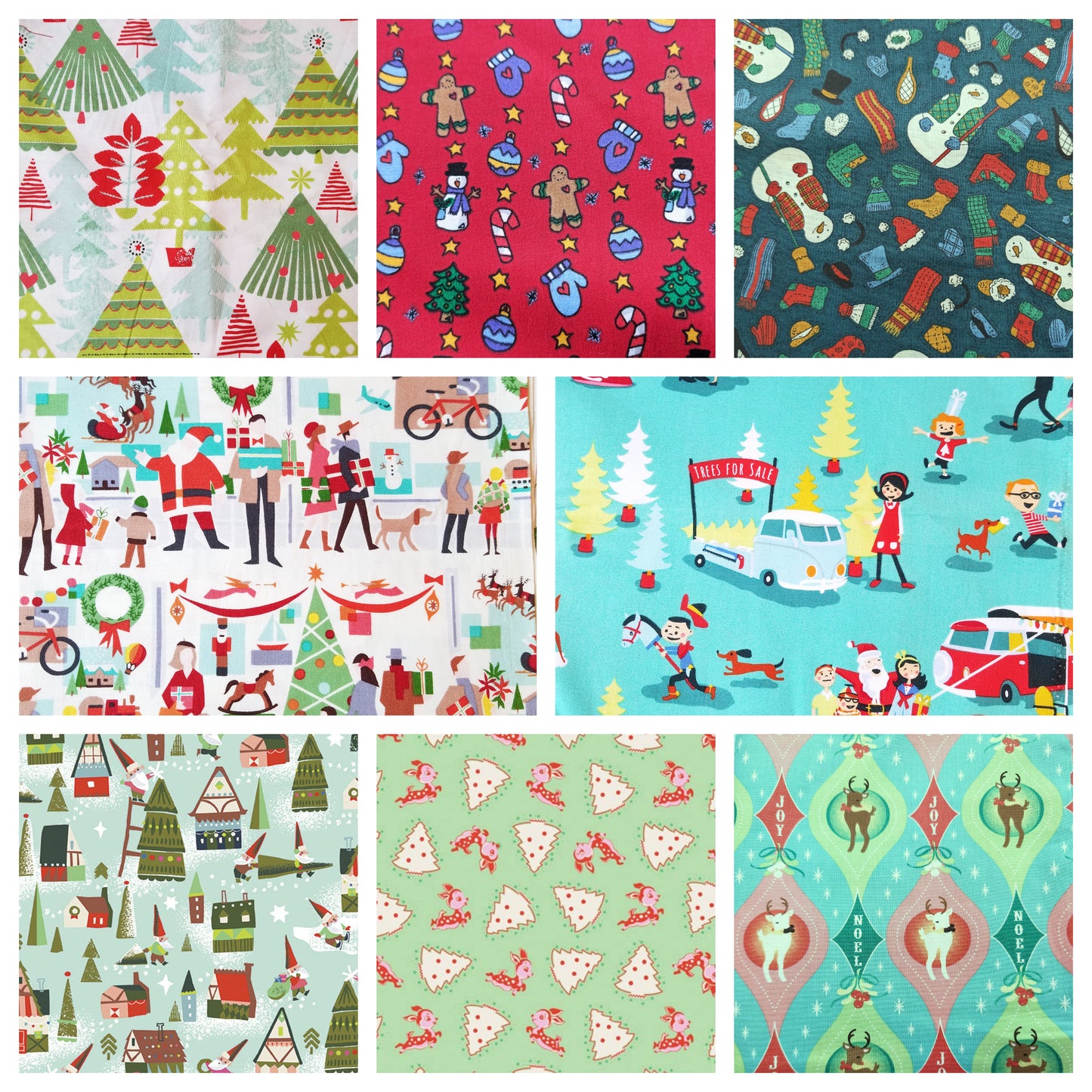 Christmas Stocking with Blank Cross Stitchable Aida Cuff | Quilted and Fully Lined - Have a Sherri Berry Christmas Deer Aqua
