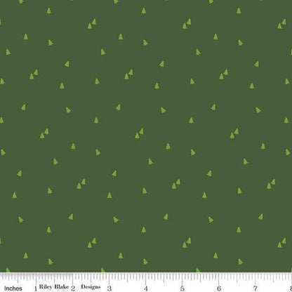 Christmas Stocking with Blank Cross Stitchable Aida Cuff | Quilted and Fully Lined - Seasonal Basics Trees Green
