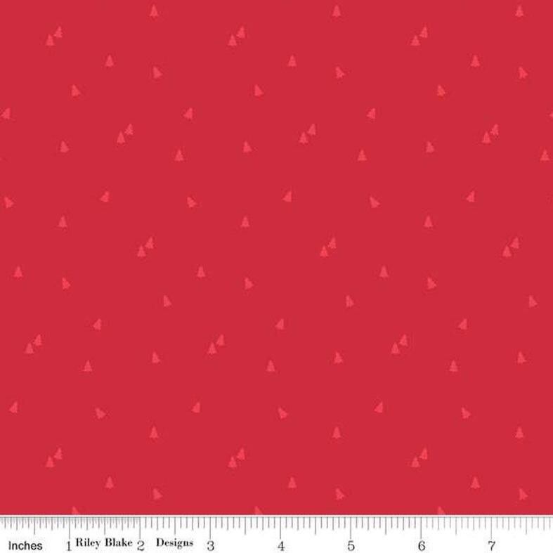 Christmas Stocking with Blank Cross Stitchable Aida Cuff | Quilted and Fully Lined - Seasonal Basics Trees Red