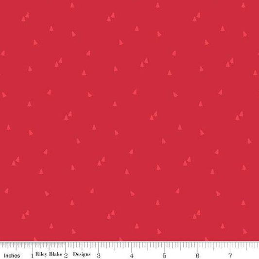 Christmas Stocking with Blank Cross Stitchable Aida Cuff | Quilted and Fully Lined - Seasonal Basics Trees Red