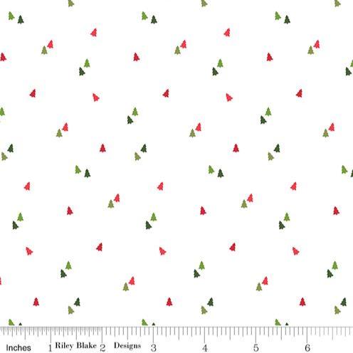 Christmas Stocking with Blank Cross Stitchable Aida Cuff | Quilted and Fully Lined - Seasonal Basics Trees White