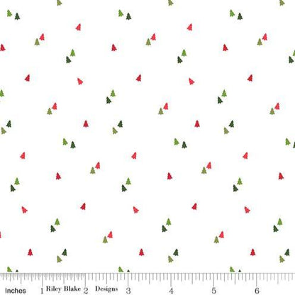 Christmas Stocking with Blank Cross Stitchable Aida Cuff | Quilted and Fully Lined - Seasonal Basics Trees White