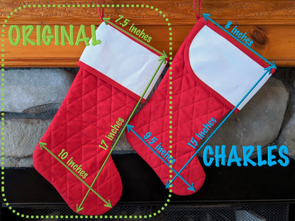 Christmas Stocking with Blank Cross Stitchable Aida Cuff | Quilted and Fully Lined - Be Merry Mix Pink