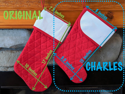 Christmas Stocking with Blank Cross Stitchable Aida Cuff | Quilted and Fully Lined - Be Merry Mix Pink