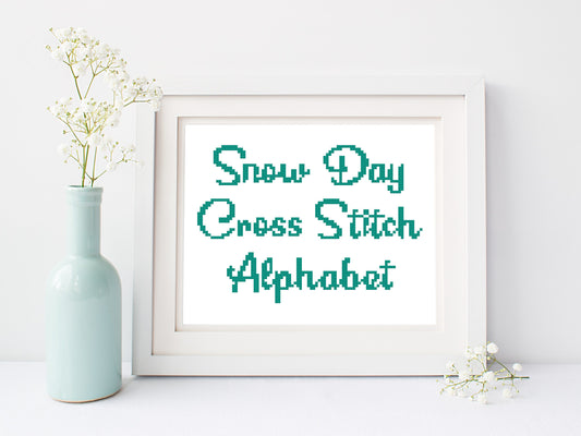 Cross Stitch Alphabet Pattern - Snow Day Font | Counted Cross Stitch Letters PDF | Christmas Pattern Sampler | Digital Pattern