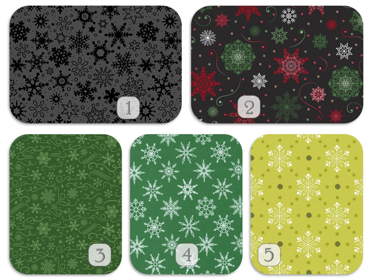 Snowflakes Green Black Set Charles