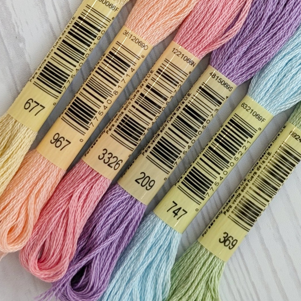 dmc embroidery floss bundle with spring colors