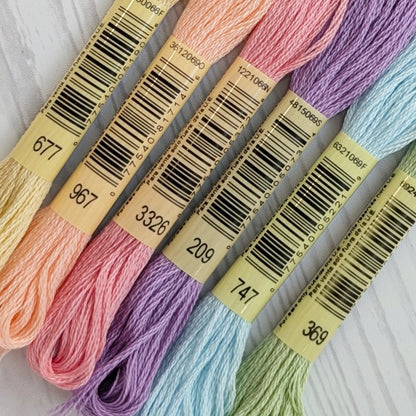 dmc embroidery floss bundle with spring colors