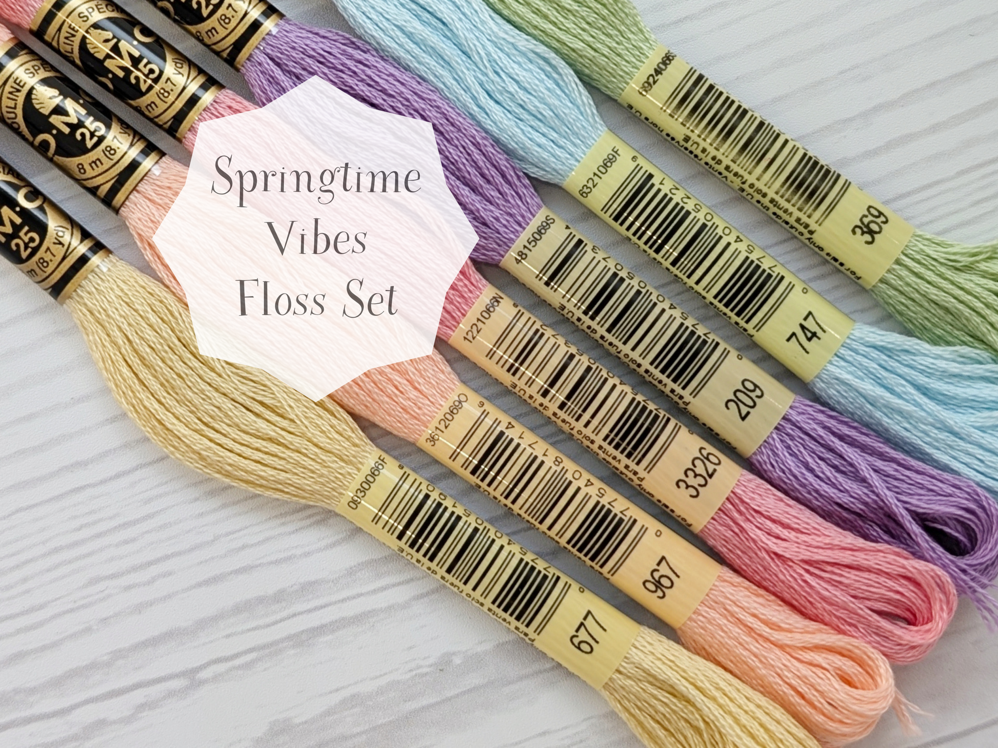 dmc embroidery floss bundle with spring colors