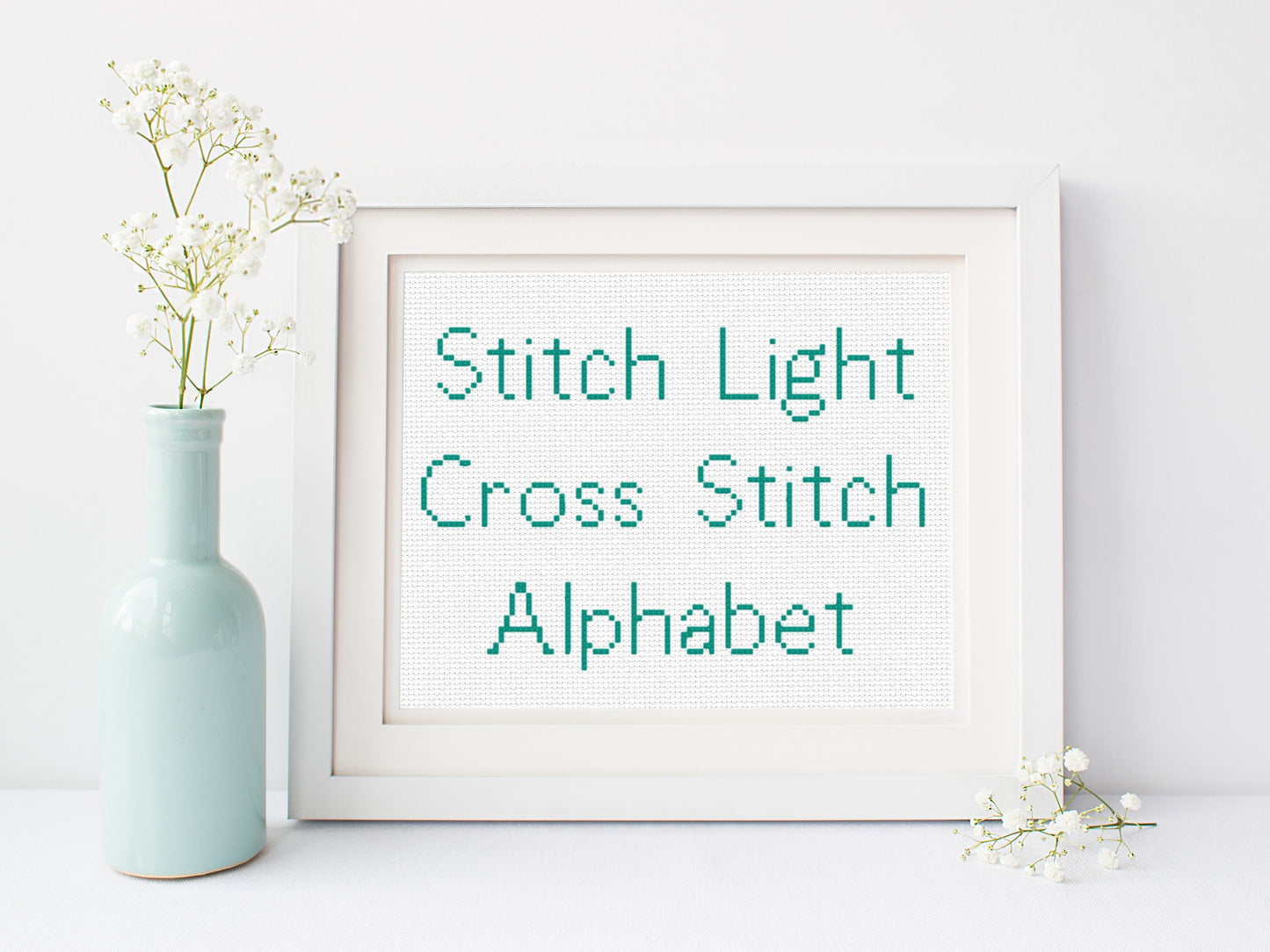 Cross Stitch Alphabet Pattern - Stitch Light Font | Counted Cross Stitch Letters PDF | Easy Fast Cross Stitch Sampler | Digital Pattern