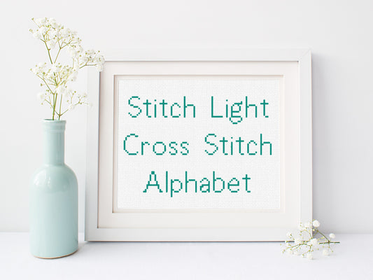 Cross Stitch Alphabet Pattern - Stitch Light Font | Counted Cross Stitch Letters PDF | Easy Fast Cross Stitch Sampler | Digital Pattern