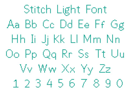 Stitch Light Font PDF Pattern