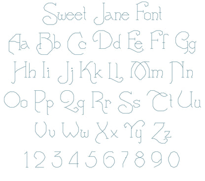 Sweet Jane BACK STITCH Font PDF Pattern