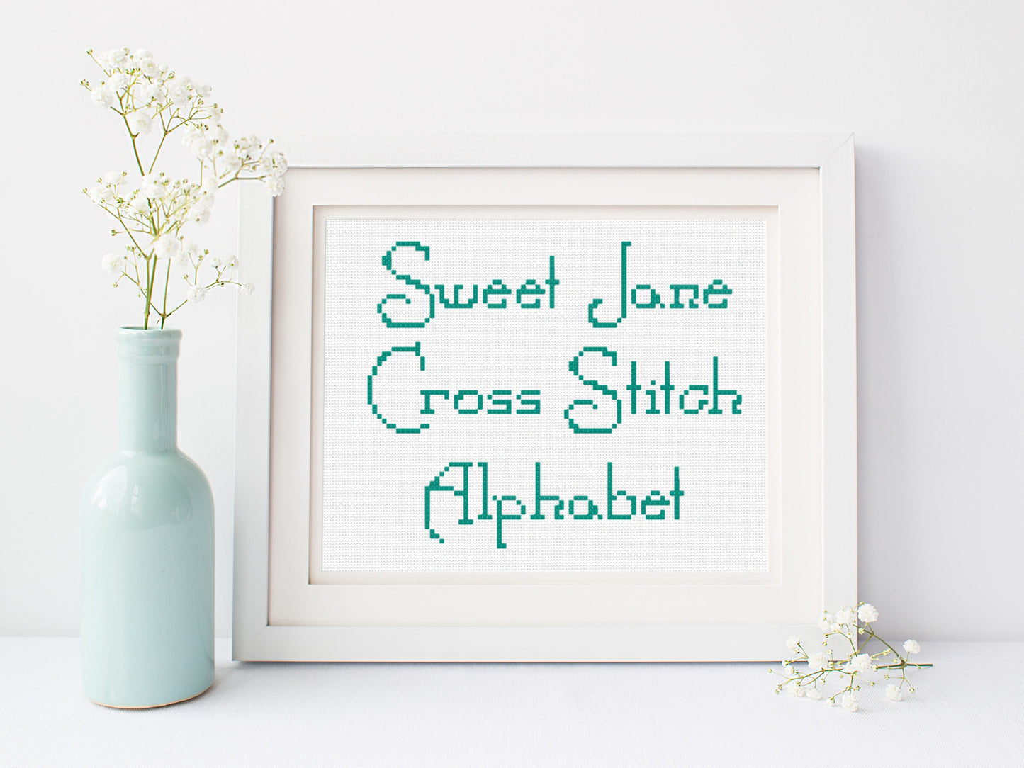 Cross Stitch Alphabet Pattern - Sweet Jane Font | Counted Cross Stitch Letters Sampler | Easy Cross Stitch Chart | PDF Digital Pattern