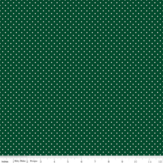 Christmas Stocking with Blank Cross Stitchable Aida Cuff | Quilted and Fully Lined - Swiss Dots Dark Green
