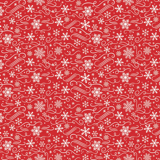 Christmas Stocking with Blank Cross Stitchable Aida Cuff | Quilted and Fully Lined - Magic of Christmas Snowflakes Red
