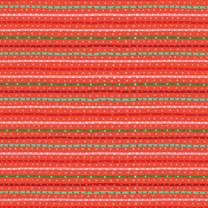 Christmas Stocking with Blank Cross Stitchable Aida Cuff | Quilted and Fully Lined - Twas Sugarplum Stripe Red