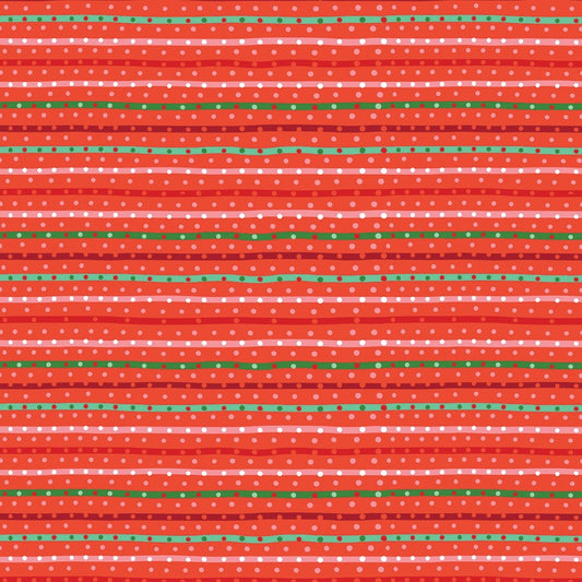 Christmas Stocking with Blank Cross Stitchable Aida Cuff | Quilted and Fully Lined - Twas Sugarplum Stripe Red