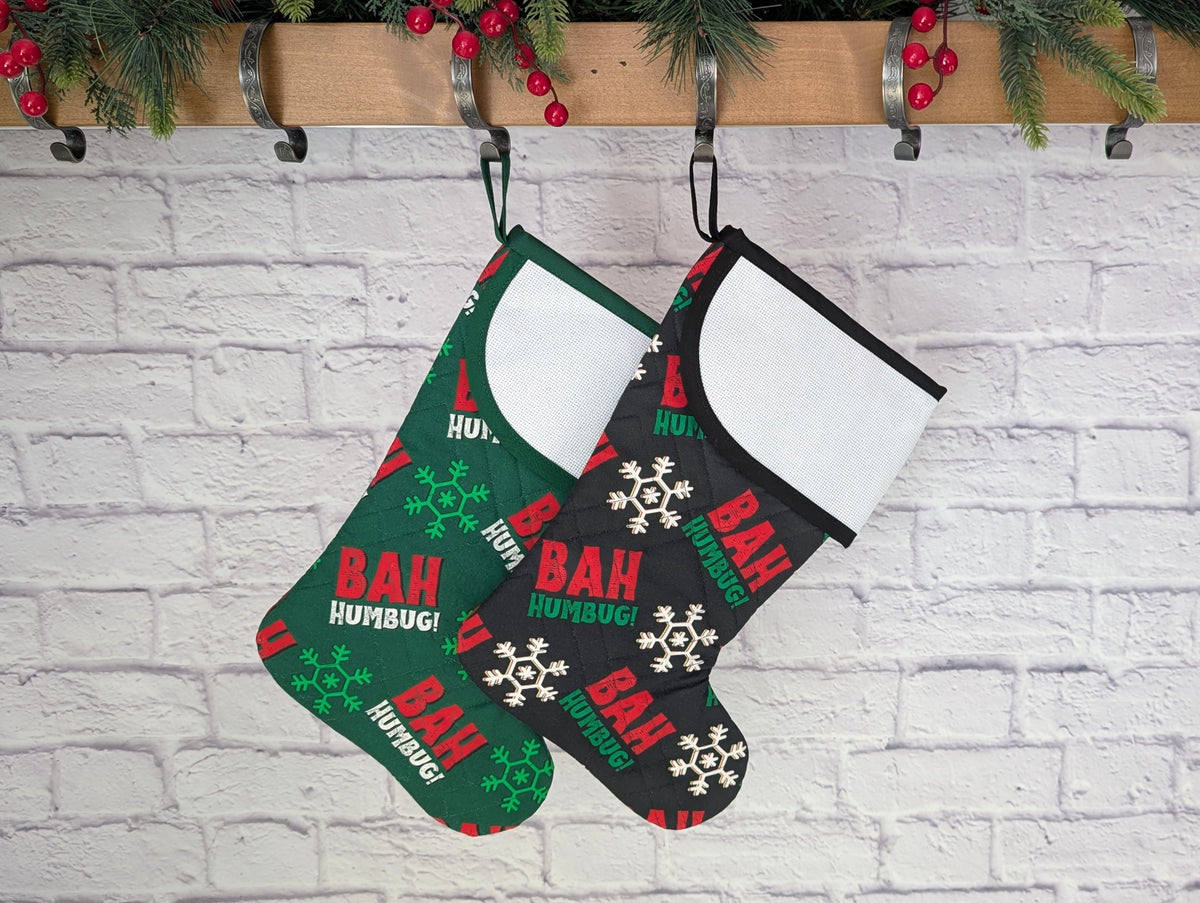 bah humbug Christmas stocking blank cross stitch cuff