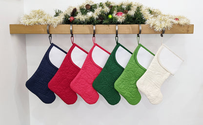 Solid color stocking with blank cross-stitch cuff