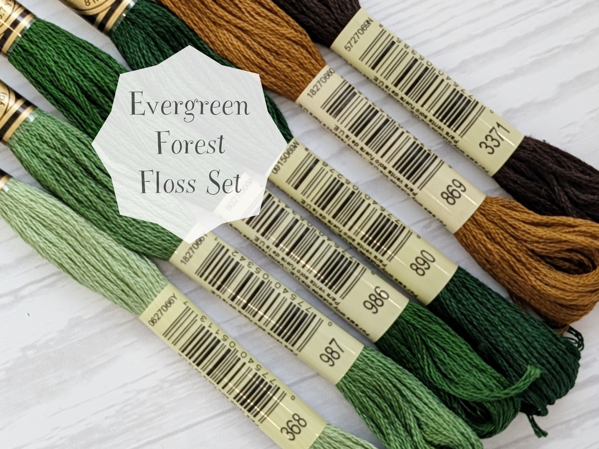 dmc embroidery floss bundle greens and browns