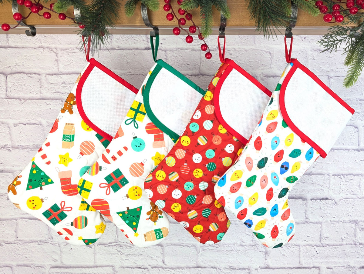 blank cross-stitchable Christmas stocking