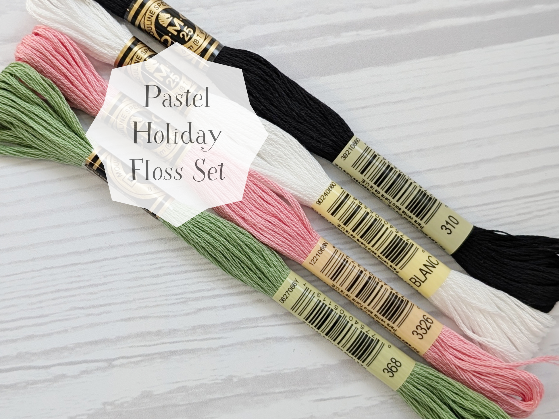 dmc embroidery floss bundle green pink black white