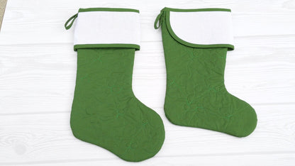 Blank White Stocking with Traditional Diamond Quilting (Charles OR Original Style)