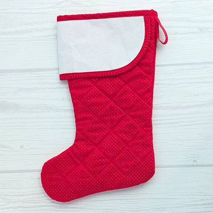 christmas stocking with blank cross stitch cuff