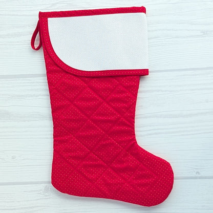 christmas stocking with blank cross stitch cuff