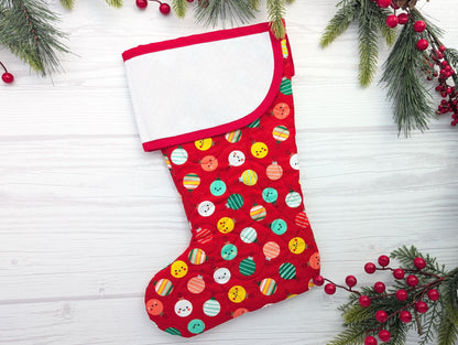 blank cross-stitchable Christmas stocking